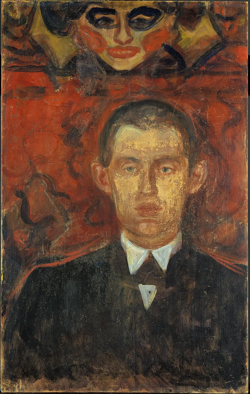 Autorretrato sob uma máscara de mulher - Edvard Munch