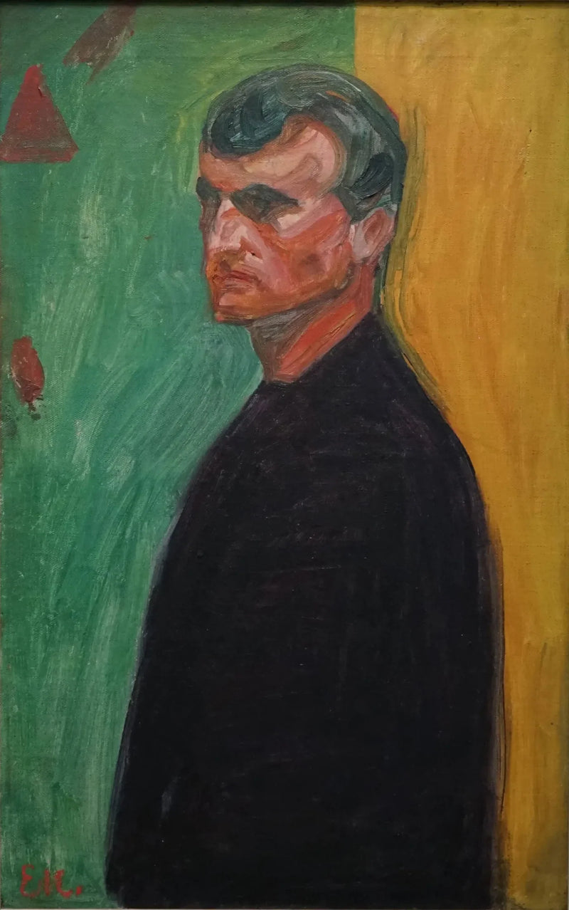 Autorretrato sobre fundo bicolor - Edvard Munch
