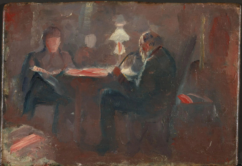 Ao redor da lâmpada de parafina - Edvard Munch