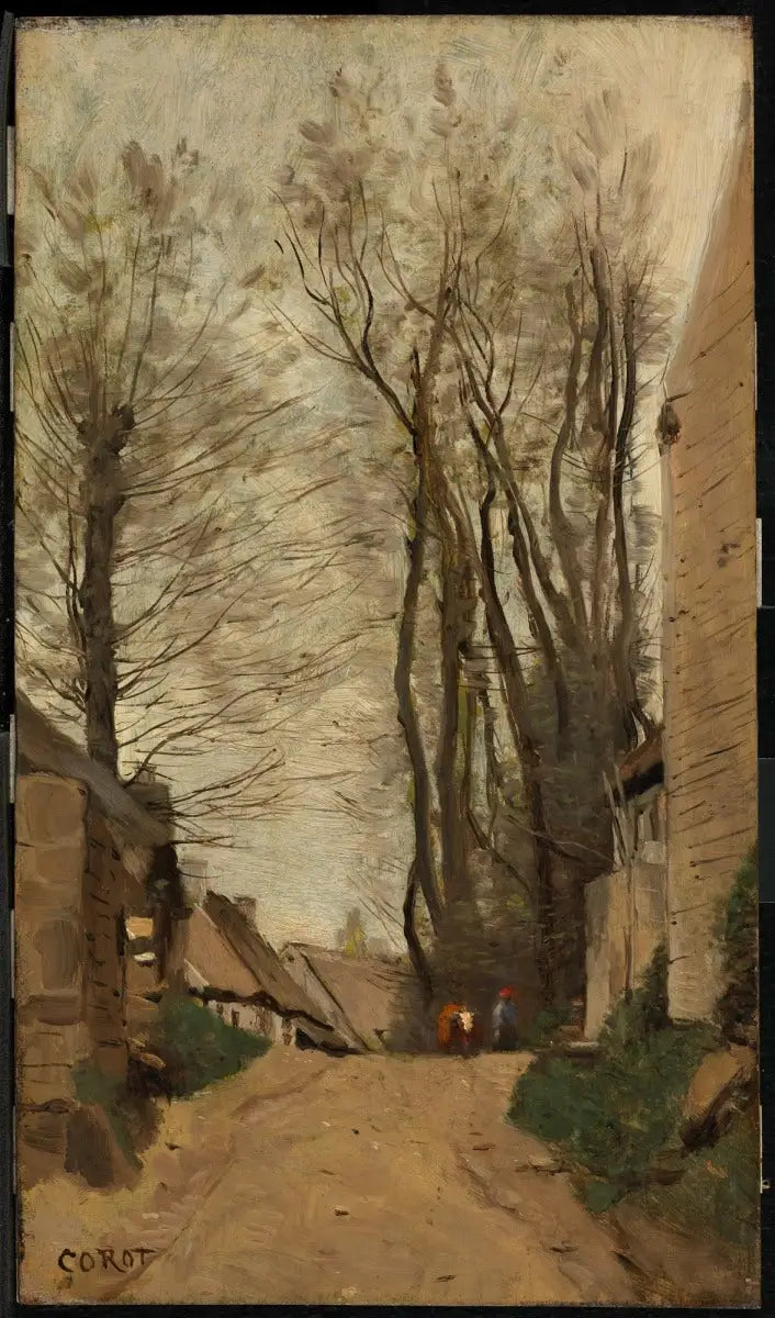 Auvers - Uma rua descendente - Jean-Baptiste Camille Corot