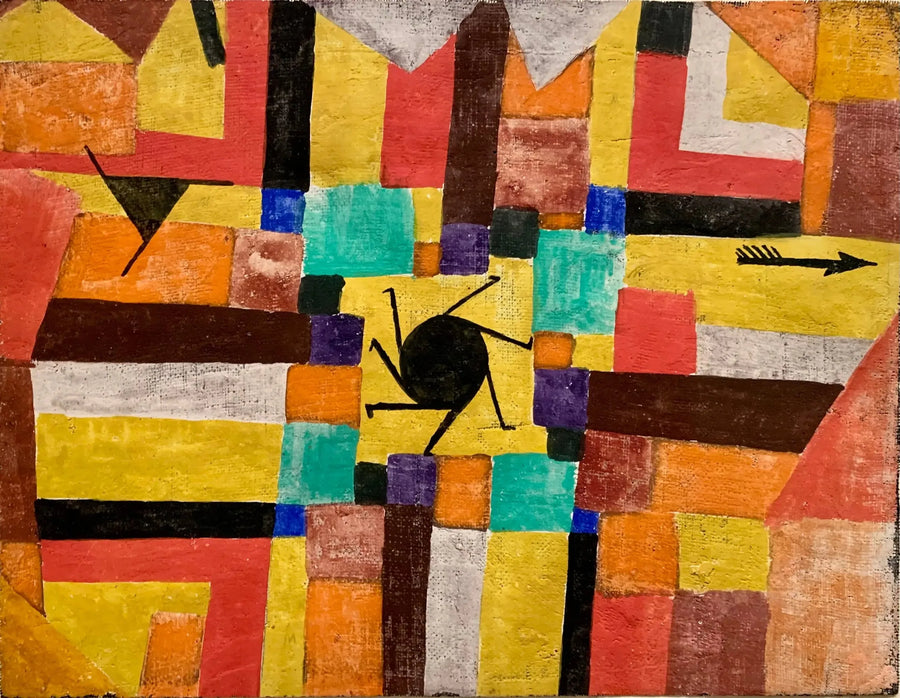 Com o sol negro girando e a flecha - Paul Klee