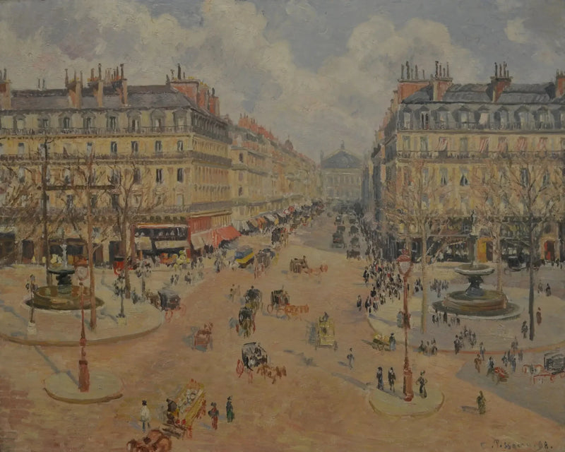 Avenida da Ópera, o sol da manhã - Camille Pissarro