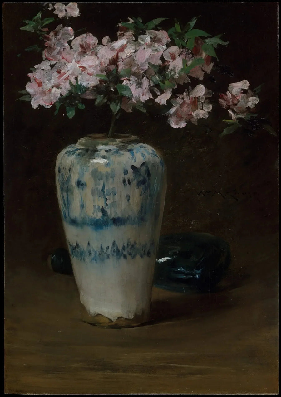 Azaleia rosa — Vaso chinês - William Merritt Chase