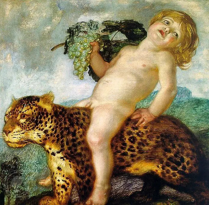 Baco Criança Montando em uma Pantera - Franz Von Stuck