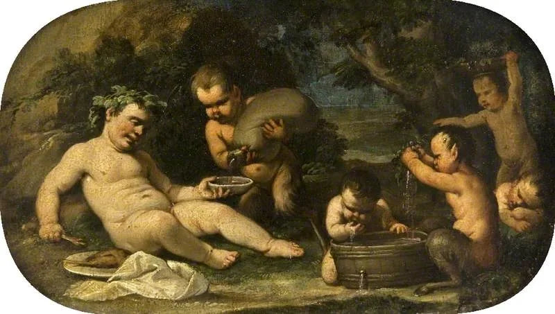 Baco e as faunas recém-nascidas - Luca Giordano