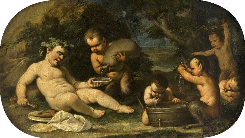 Baco e as faunas recém-nascidas - Luca Giordano