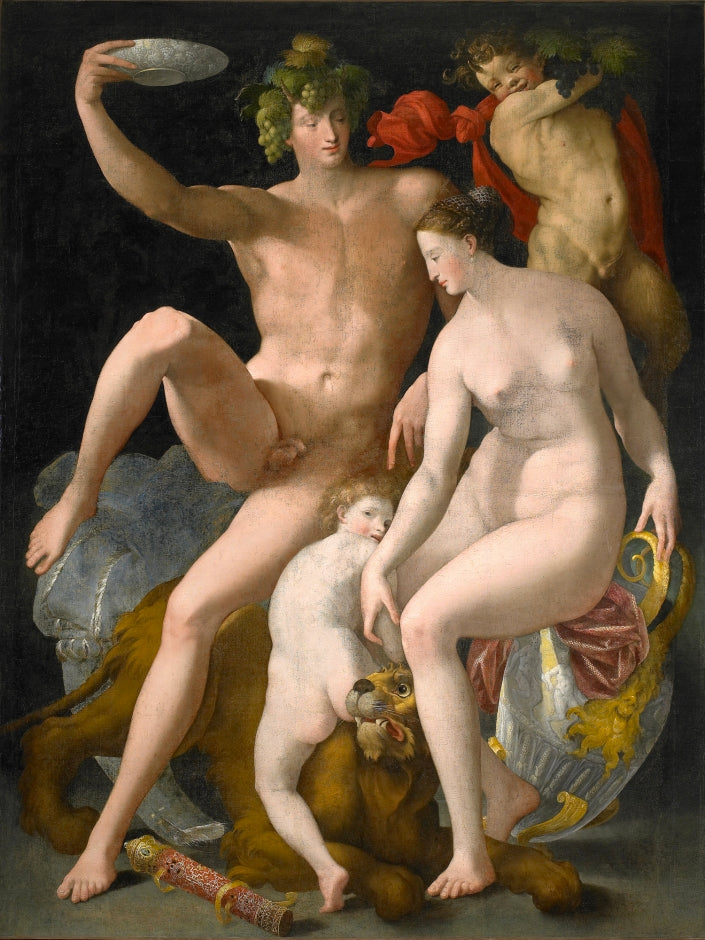 Baco, Vênus e Amor - Rosso Fiorentino