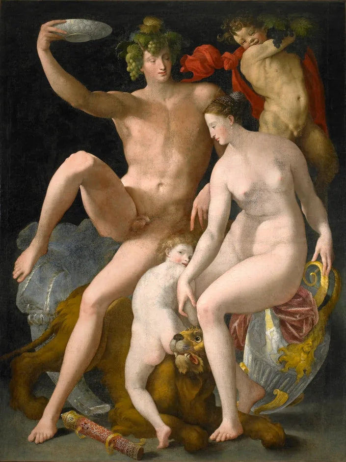 Baco, Vênus e Amor - Rosso Fiorentino