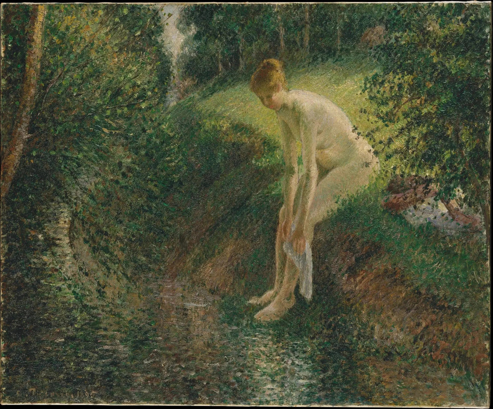 Baigneur dans les bois - Camille Pissarro image 1 copie peinte à la main à l’huile