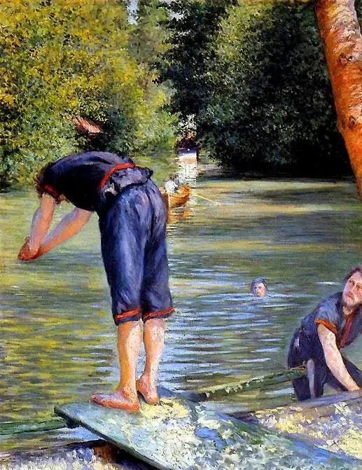 Banho se preparando para mergulhar - Gustave Caillebotte