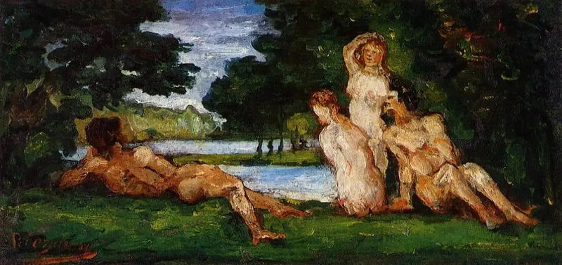 Banhistas e banhistas - Paul Cézanne