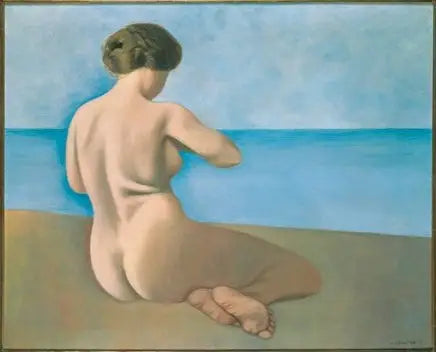 Banhista sentada de costas na areia - Félix Vallotton