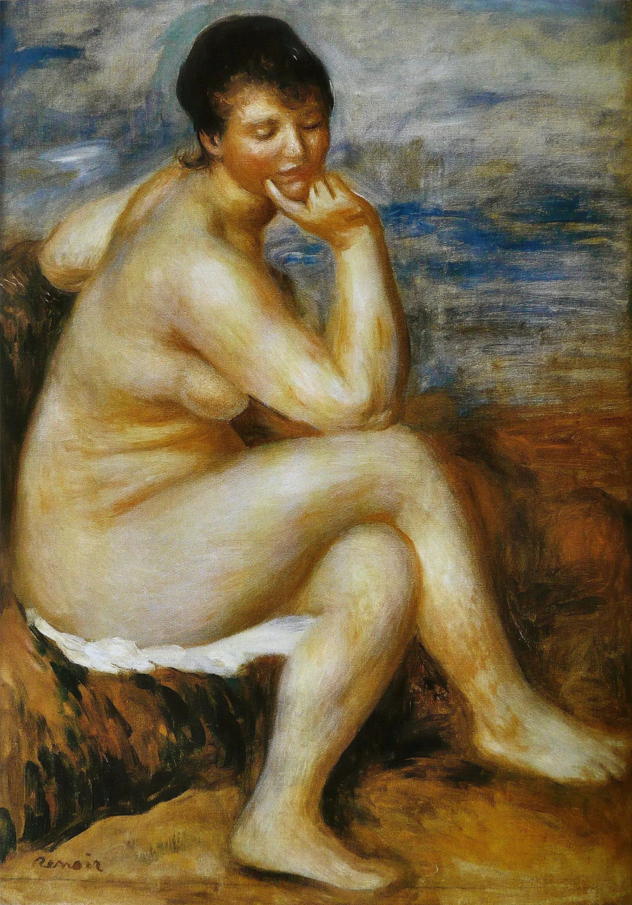 Banheira sentada em uma rocha - Pierre-Auguste Renoir