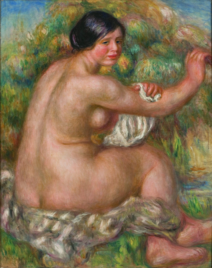 Banho de sol secando o braço direito - Pierre-Auguste Renoir