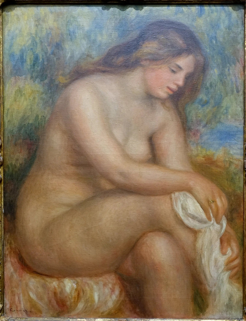 Banheira secando sua perna direita - Pierre-Auguste Renoir