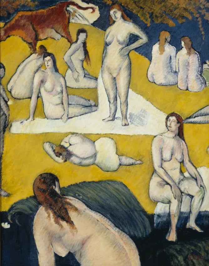 Banho de mulheres com vaca vermelha - Émile Bernard