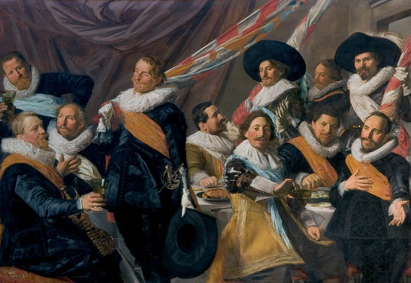 Banquete dos oficiais do corpo dos arqueiros de São Jorge, Haarlem 1627 - Frans Hals