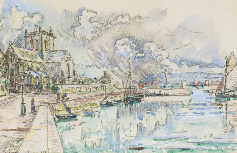 Barfleur, o porto - Paul Signac