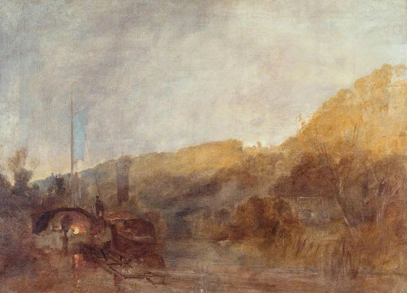 Barge no Rio, Pôr do Sol - J. M. W. Turner
