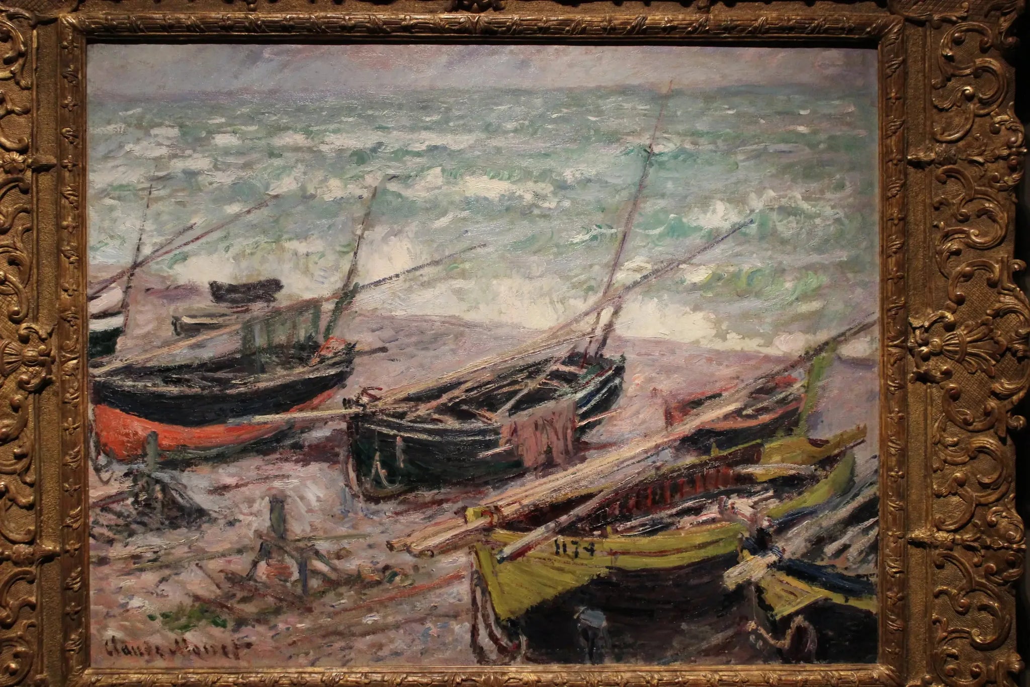 Barques de pêche à Étretat - Claude Monet image 1 tableau peint à l’huile sur toile