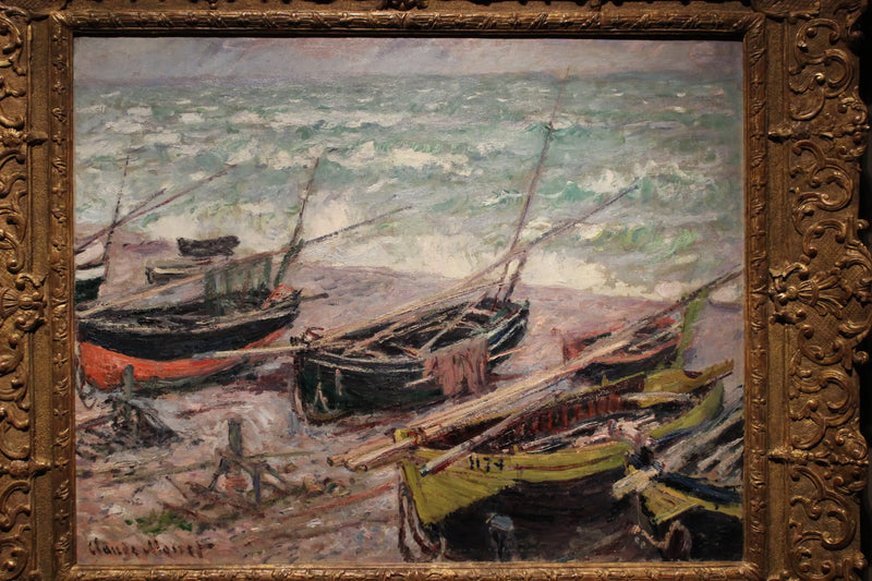 Barcos de pesca em Étretat - Claude Monet