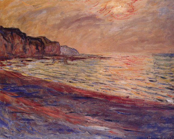 Pôr do sol em Pourville Claude Monet (1882)