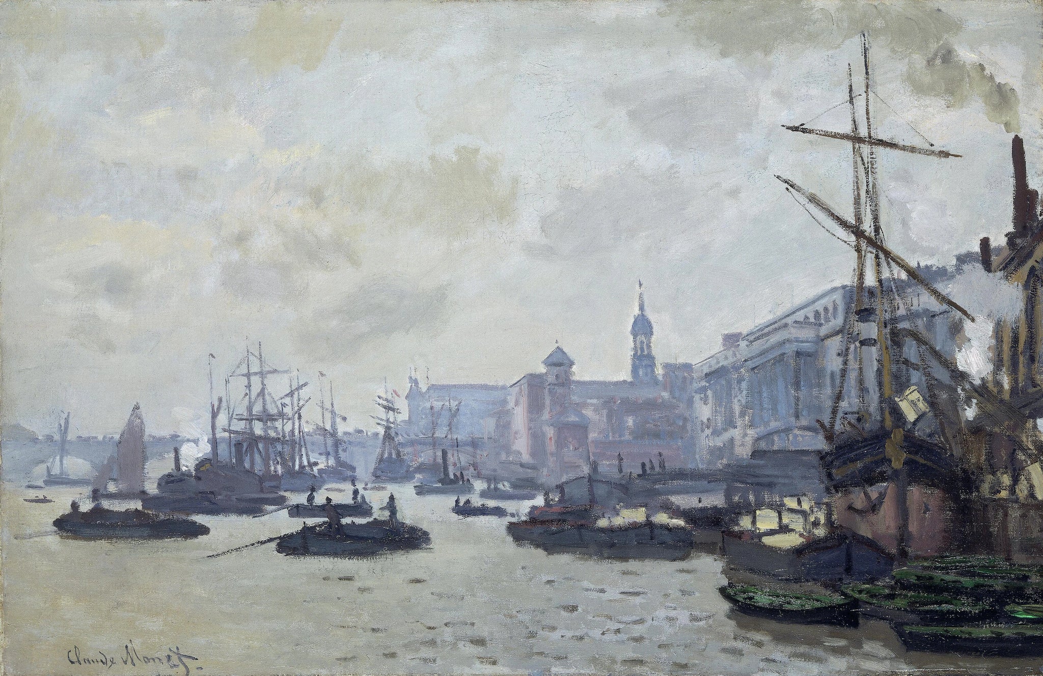 Le Bassin de Londres W168 par Claude Monet, Amgueddfa Cymru National Museum Wales