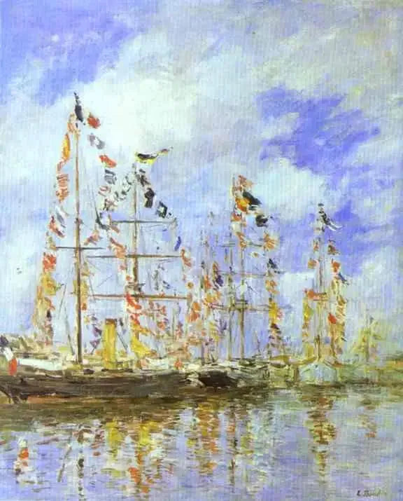 Iate no Bassin de Trouville-Deauville - Eugène Boudin