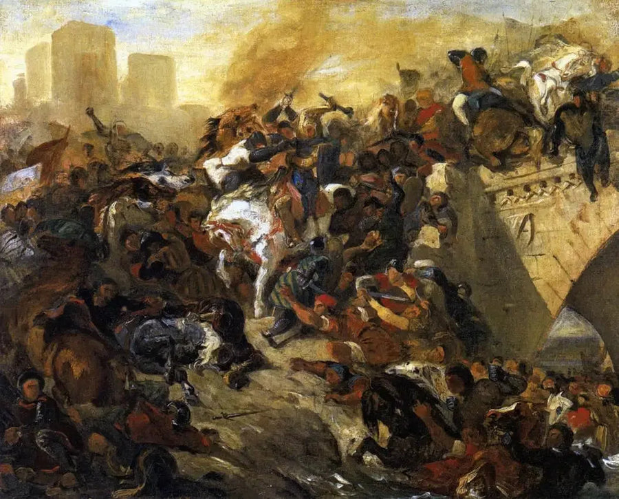 Batalha de Taillebourg vencida por São Luís - Eugène Delacroix