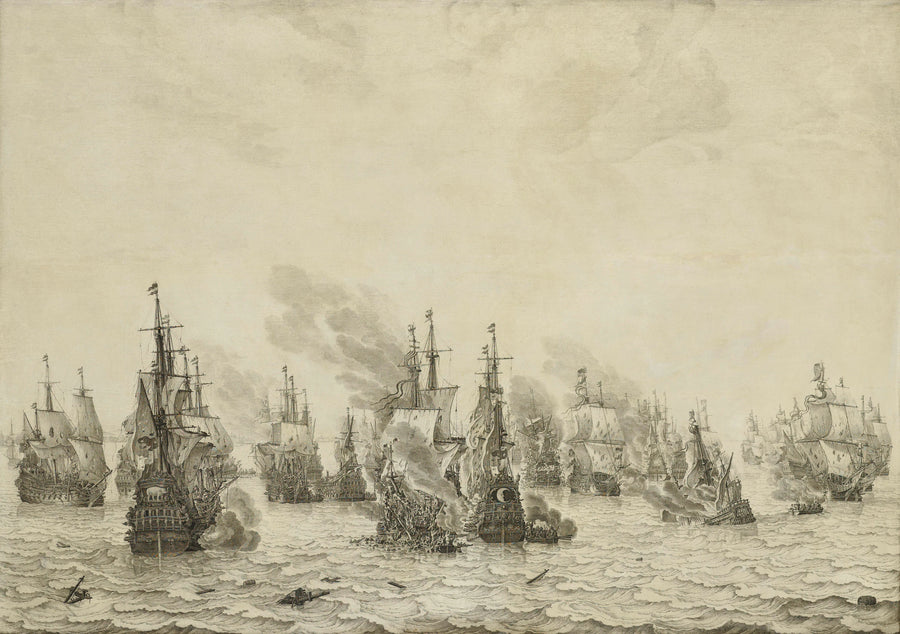 La bataille navale de Livourne - Willem Van de Velde l'Ancien