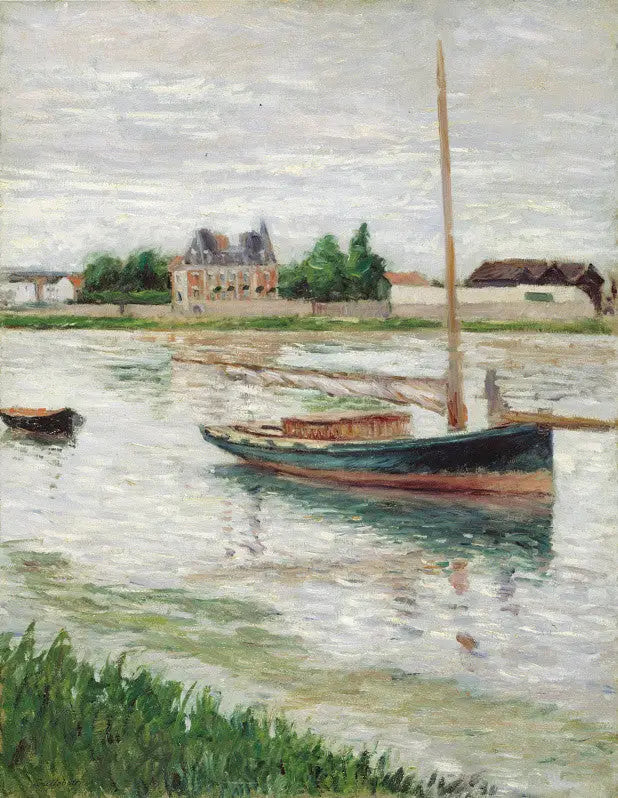Barco ancorado no Sena, Argenteuil - Gustave Caillebotte