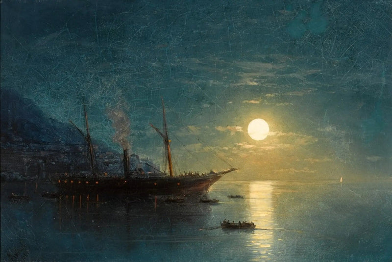 Barco a vapor numa noite de luar - Ivan Aïvazovski