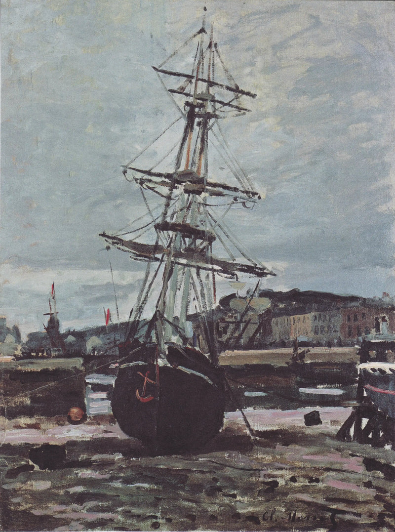 Barco encalhado em Fécamp - Claude Monet