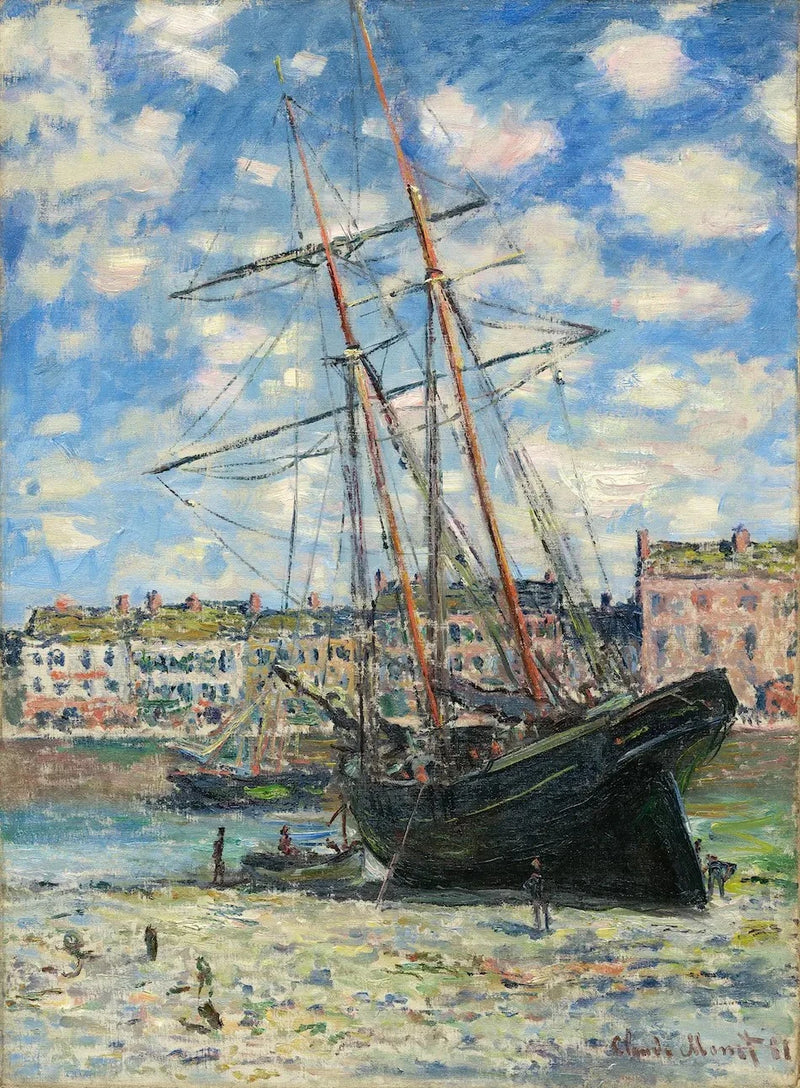 Barco encalhado na maré baixa W644 - Claude Monet