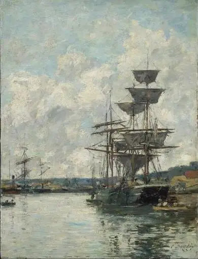 Barcos em Havre - Eugène Boudin