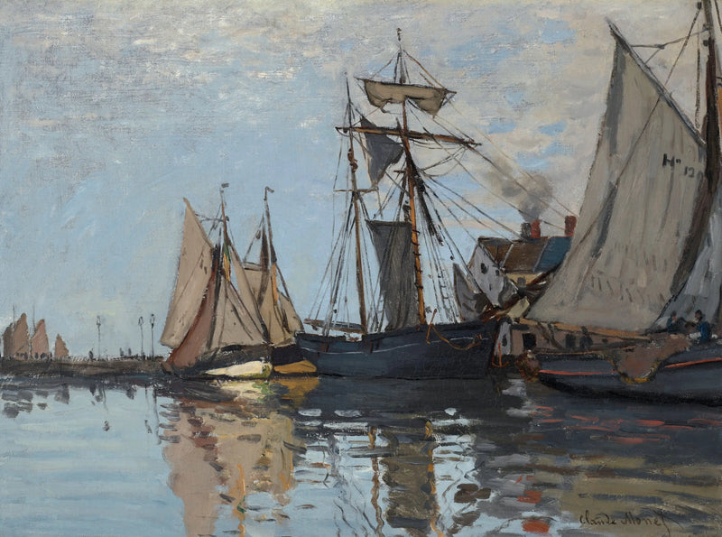 Barcos no porto de Honfleur - Claude Monet