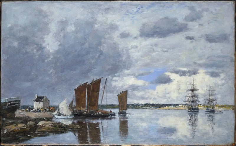 Barcos de pesca em Kerhor - Eugène Boudin