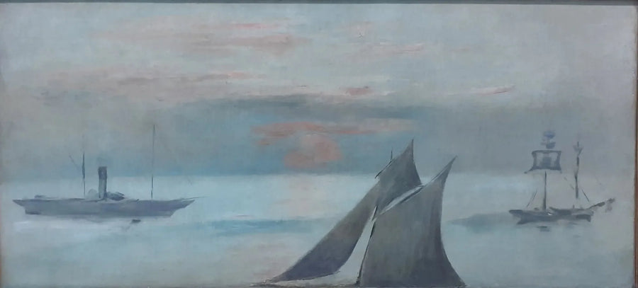 Barcos no mar, pôr do sol (Édouard Manet) - Édouard Manet