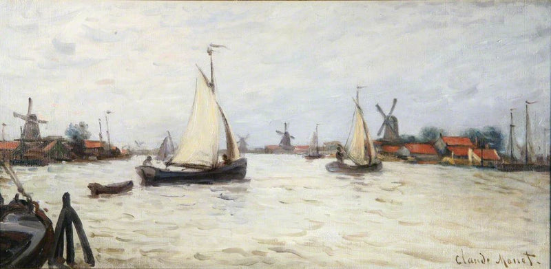 Barcos em Holland, perto de Zaandam W173 - Claude Monet