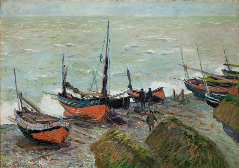 Barcos de pesca em Étretat W823 - Claude Monet