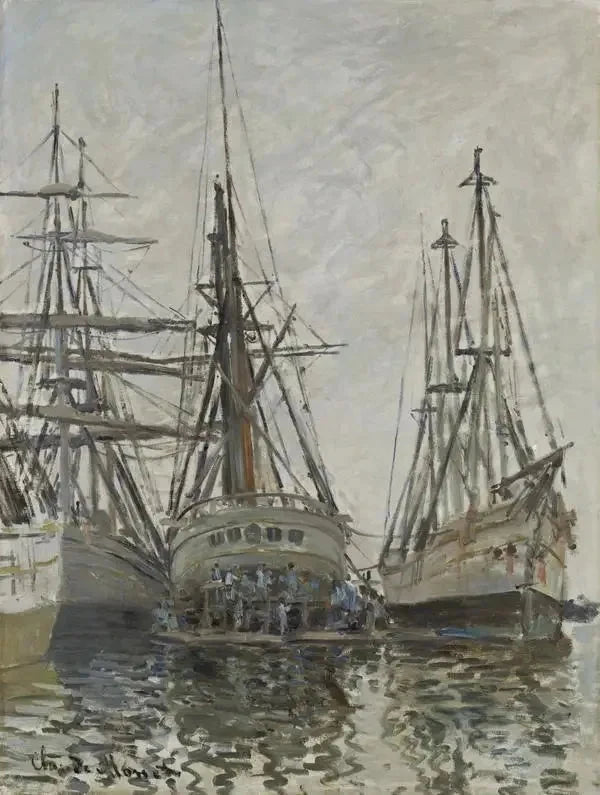Barcos em um porto W260 - Claude Monet