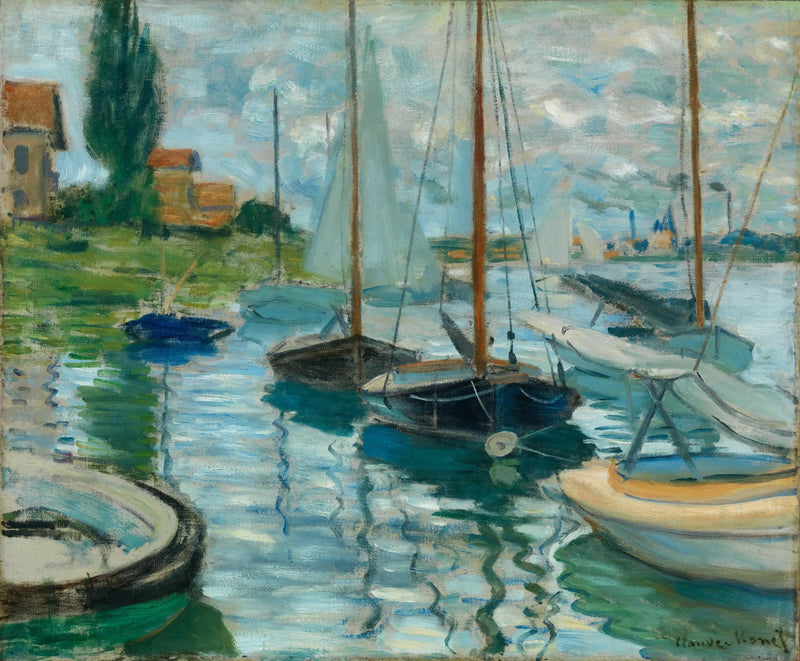 Barcos no Sena em Gennevilliers - Claude Monet