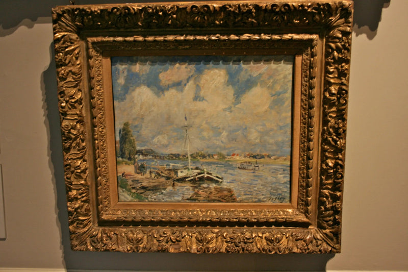 Barcos no Sena - Alfred Sisley