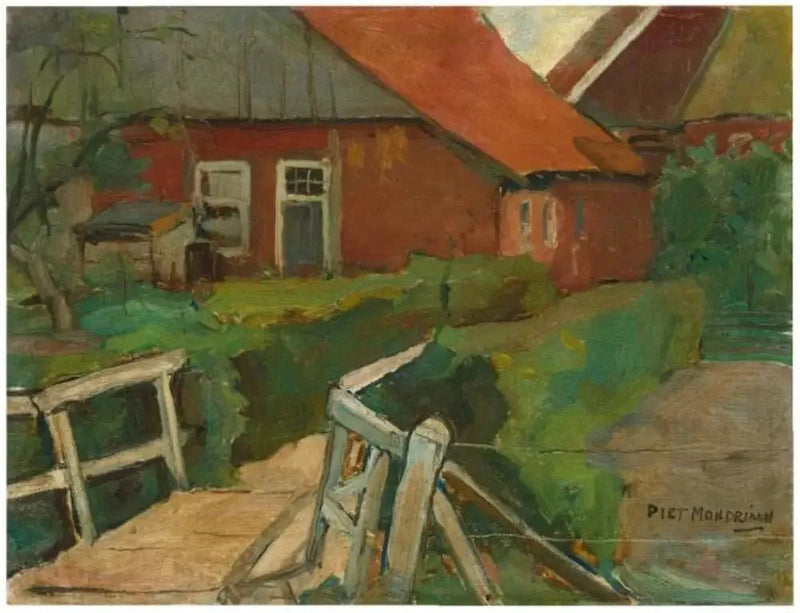 Edifícios agrícolas com ponte - Piet Mondrian