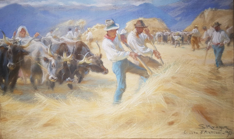 Batida em Civita d'Antino. Pastel - Peder Severin Krøyer