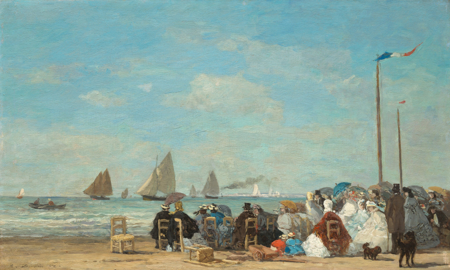 🏖️ Cena de praia em Trouville – Eugène Boudin (1863)
