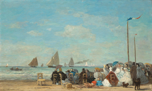 🏖️ Cena de praia em Trouville – Eugène Boudin (1863)