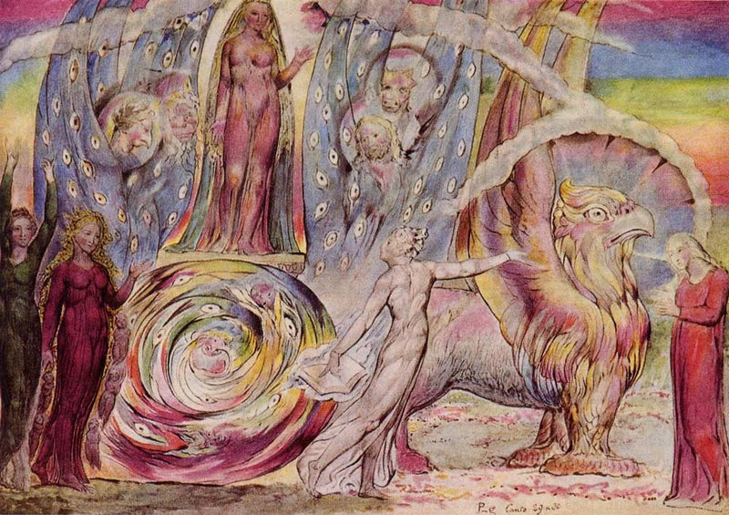 Béatrice fala com Dante do carro - William Blake