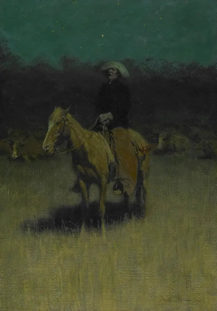 Berceuse du cow-boy - Frederic Remington image 1 tableau peint à l’huile sur toile