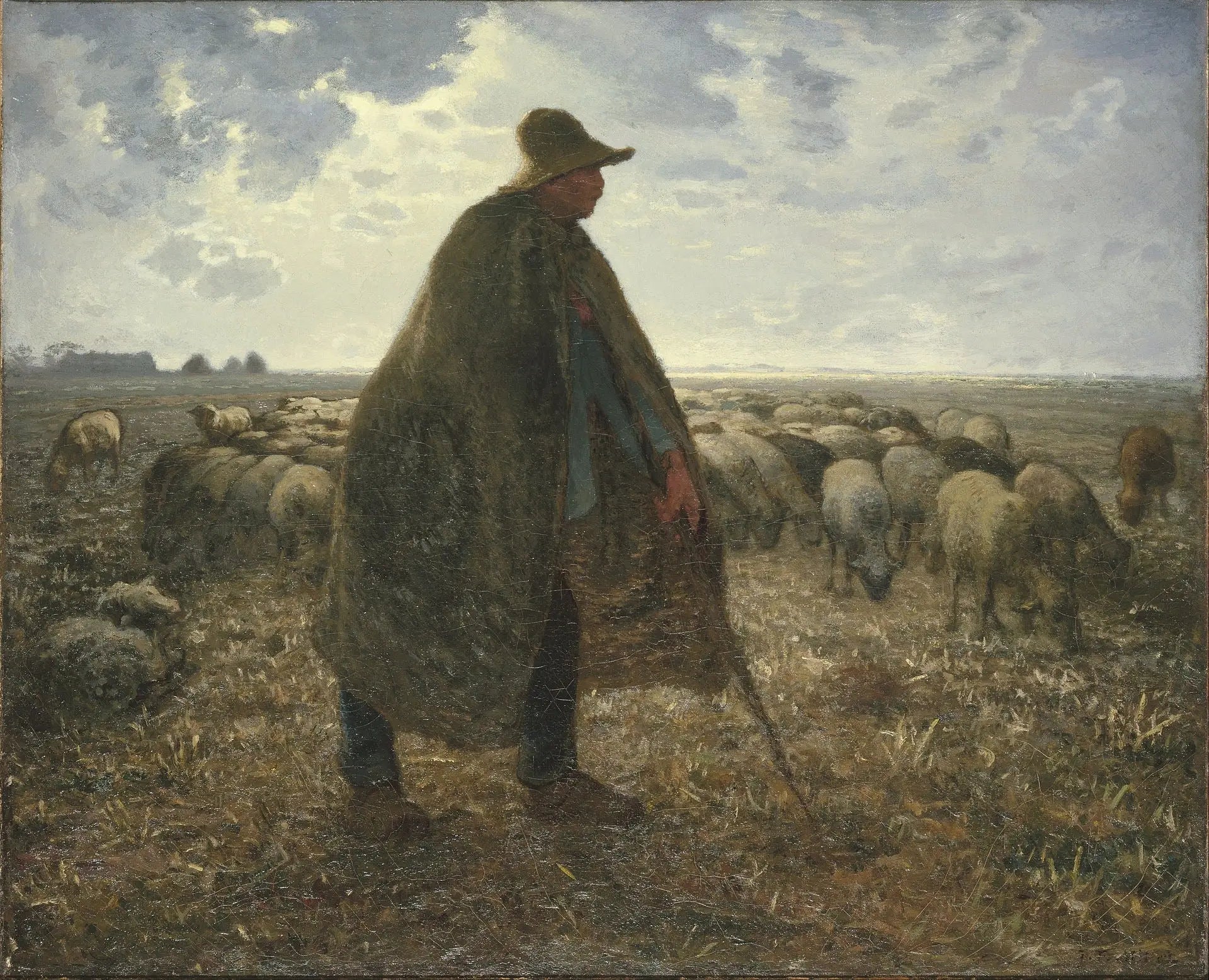 Berger gardant son troupeau - Jean-François Millet - Alpha Reproduction